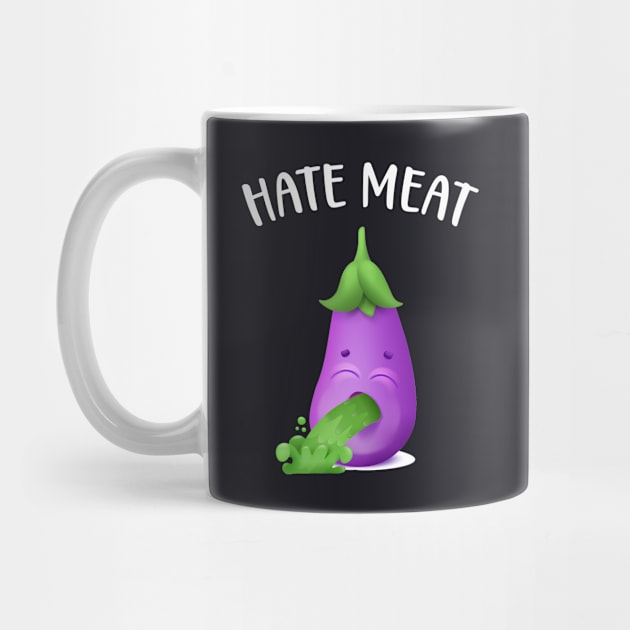 Hate Meat funny veggie Eggplant vomiting by Foxxy Merch